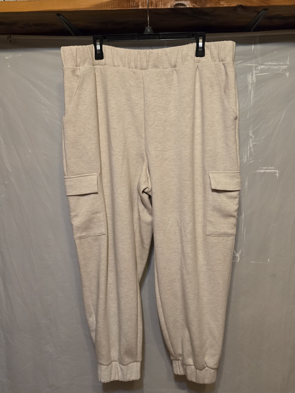 Express Heather Cream/Oatmeal Cargo Sweatpants XXL